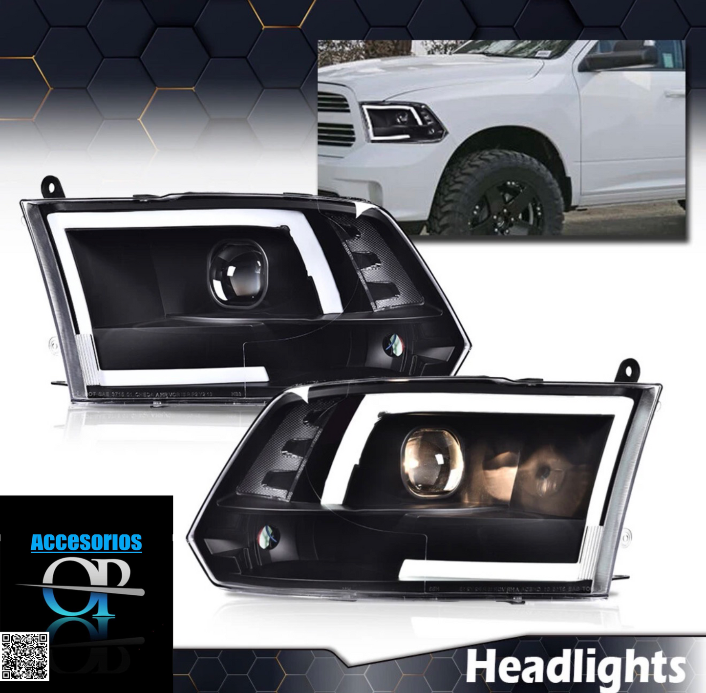 Headlights Dodge Ram 2009-2018